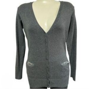 -- Cache Gray Women's Sweater with Sequin Accents Size Small